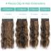 KooKaStyle Clip in Long Wavy Synthetic Hair Extension 20 Inch 4PCS Balayage Dark Brown to Chestnut - Thick Double Weft Hairpieces for Women - Buy Online on SooperMarket.com