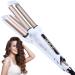 Hair Crimper Iron 0.6 Inch Tourmaline Ceramic Coating Fast Heat Up Temperature Adjustable LCD Display 60 Min Auto Shut Off Dual Voltage Works on All Hair Types
