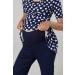 Happy Mama Maternity Nursing 3pcs Nightwear Set - Navy With Hearts - Pants, Top, Robe - Buy Online on SooperMarket.com