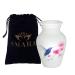 SMARA Small Keepsake Cremation Urn with Velvet Case | Choose From Unique Colors lovely Sharing Mini Metal Token For Human Ashes or Pet. (Keepsake Hummingbird (White)) Keepsake Hummingbird (White)