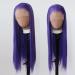 Towarm Dark Purple Long Straight Synthetic Lace Front Wig - Heat Resistant Fiber, Pre Plucked Natural Hairline - Cosplay and Daily Wear - Purple - Buy Online on SooperMarket.com