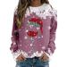 Women's Christmas Sweatshirts Cute Snowman Penguin Print O-Neck Raglan Top Shirt Pullover Comfy Warm Xmas Jumper Winter Long Sleeve Tops Loose Tunic Top Sweaters Z21-hot Pink S
