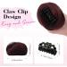 REECHO 2 PCS Mini Claw Clip in Messy & Cat Ears Hair Bun Extensions Wig Accessory Updo Hairpieces for Women Girls (Pack of 2-3" Straight Burgundy) Pack of 2 - 3" Straight Burgundy - Buy Online on SooperMarket.com