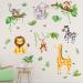 olyee Animal Wall Stickers Jungle Wall Stickers for Kids Bedrooms Removable Children's Farm Nursery Stickers for Walls Boy Girls Baby Toddler Room Decor Animals