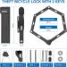 High-Security Folding Palace Bicycle Lock - Hardened Steel 6 Joints Includes 2 Keys & Key Ring - Perfect for Bikes & MTBs Black - Buy Online on SooperMarket.com