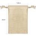 20PCS 3x3.7Inch Double Drawstring Cotton Cloth Bags - Beige | Small Jewelry Bracelet Beads Spice Gift Bags - Buy Online on SooperMarket.com