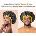 Mikimini XL Waterproof Double-Layer Shower Cap for Women & Men - Black+Yellow - Odorless & Colorfast - High-Quality & Washable - Long Hair Friendly (1 Pack) - Buy Online on SooperMarket.com