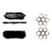 PS Horse Article Set Bitless Bridle Flower Silver - Real Sheepskin Black with Silver Fittings