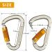 SOB Large Alloy Steel D-Ring Carabiner Clip - Heavy Duty Locking Carabiner for Hammock, Keychain, Camping & Hiking - Silver - Buy Online on SooperMarket.com