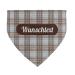 Printplanet - Dog Halen with Name or Text - Necker for Dogs - Layout Colle Colle Brown -Blue - Size L Size L Cream Pattern Brown -Blue