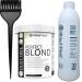 1.1 Pound Tub Premium White Toner Dye Hair Bleach Powder Lightener + 13.5 OZ 9% 30 Vol Developer +More (White Lightening Powder) 30 volume