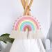 Handmade Rainbow Macrame Wall Hanging Decor for Nursery & Kids Bedroom - Pink Tassel Cotton Accessory for Baby Toddler Room - Buy Online on SooperMarket.com
