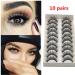 Clearance!Sumen 10 Pair Thick Long Black Cross False Eyelashes Makeup Eye Lash Extension