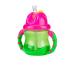 Nuby Two-Handle Flip N' Sip Straw Cup  8 Ounce  Green with Pink