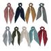 GETACOTA 9 Pieces Hair Scrunchies Bowknot Satin Chiffon Long Tail Elastics Ribbon Ear Bow Pattern Colors Scrunchy Scarf Scrunchie Vintage Ponytail Holder Ties Bands Accessories for Women(longtail9p)