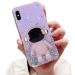Tivenfezk nadoli for iPhone XS Max astronaut hidden stand shell caricature glitter stand soft silicone bling transparent protective cover iphone xs max purple