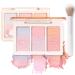 HOSAILY 3 Colors Blush Palette Shimmer Face Blush Highlighter Palette Waterproof and Long Lasting Matte and Shimmer Blush Palette 0.50 Ounce (Pack of 2)