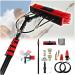 Window Cleaning Pole Water Fed Telescopic Brush Extendable Cleaner Conservatory Roof Suitable For Photovoltaic Panel Cleaning Windows Trucks 55cm Brush Head 12M/39FT
