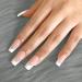 French Tip False Nails 24PCS | Medium Square Nude & White Fake Nails with Jelly Glue - Press on Nails for Women & Girls - Buy Online on SooperMarket.com