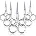 5 Pieces Small Straight Tip Nose Hair Scissor for Grooming  Stainless Steel Multi-Purpose Beauty Grooming Scissors for Facial Hair Removal and Hair Mustache Beard Eyebrows Ear Nose Trimming  Silver