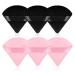 WLLHYF 6 Pieces Triangle Powder Puff Face Makeup Sponge Wedge Shape With Strap Soft Velour Powders Puffs for Mineral Powder Cosmetic Loose Powder Body Powder Wet Dry Foundation Beauty Tool 3 Black+3 Dark Pink