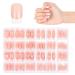 JSRQT 360 Pieces Nude French Tip False Nails Fingernails Full Cover Glue on Nails French Tip Natural Stick on French Manicure Nails for Women Girls Fake Nails French False Nails Nail Art DIY
