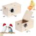 Wooden Parakeet Nesting Box with Coconut Fiber Toy - Ideal for Cockatiel Lovebirds Budgie Finch Canary - 7.8x4.8x4.8 - Buy Online on SooperMarket.com