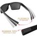 QOOL TIMES Rectangle Polarized Fishing Sunglasses for Men and Women - Wood/White Blue Mirror - Buy Online on SooperMarket.com