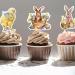 Teksome Easter Cupcake Toppers - Bunny Cake Topper Easter Cake Decorations 8pcs Bunny Easter Egg Cake Food Picks for Happy Easter Spring Theme Party Decorations - Buy Online on SooperMarket.com