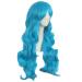 MapofBeauty 28 Cyan Blue Long Curly Wig with Side Part Bangs | Charming Full Hair for Women - International Shipping Available - Buy Online on SooperMarket.com