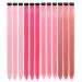 12 Pcs Colored Hair Extensions Colorful Clip in Hair Extensions 22 inch Synthetic Straight Hair Extensions for Kids Girls Women Pink series