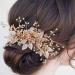 Bride Wedding Hair Comb Bridal Hair Accessories for Women Flower Rhinestone Headpiece Bridal Pearl Hair Accessories for Girls Silver Hair Accessories - Buy Online on SooperMarket.com