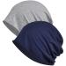 Welrog chemo has a hat for women headscarf super soft slouchy turban headgear head wrap chemo headgear head wraps sleeping hat against cancer and hair loss unit size king blue + light gray (single -layer)
