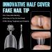 TOMICCA Short Oval French Nail Tips - 240pcs Natural Matte False Nails for Acrylic Extensions | Half Cover Artificial Nail Tips in 15 Sizes | Salon Quality Half Cover-Short Oval - Buy Online on SooperMarket.com