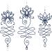 Lasting 1-2 Weeks Lines Juice Ink Temporary Tattoo Semi Permanent for Adults Woman Unalome Lotus Flower Symbol Life Spiritual Sacred Navy Blue that Look Real Men Women Chest Neck Arm (4 Sheets) Juice Blue Gray