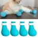 Tita-dong 4 pieces silicone-anti-scratch-cat shoes anti-off shoes nail gloves cat boots only for cats silicone pussy paw protection cat feet claw covers for the (blue)