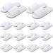 Geyoga 12 Pairs Spa Slippers White Open Toe Disposable Slippers Guest Bridesmaid Slippers Travel Slippers Guest Slippers for Shoeless Home Spa Party Guest Hotel and Travel Fits Most Men and Women