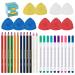 Swpeet 32Pcs Professional Sewing Tools Kit  Including 10Pcs Professional Tailor's Chalk and 12Pcs Sewing Mark Pencil with 10Pcs 5 Color Disappearing Erasable Ink Fabric Marker Pen for Sewing Marking