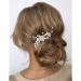 Bridal Hair Comb Silver Flower Wedding Hairpiece Crystal Side Combs for Women - A-Silver - Buy Online on SooperMarket.com