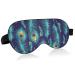 Haskirky Light Blocking Eye Mask Breathable and Adjustable Adult Men and Women Travel on Business Trips Yoga Meditation Light Smooth Comfortable Eye Mask Office Deep Sleep Goodies Peacock Feather