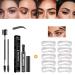 Ey brow stamp set reusable one-step brow stamp set eyebrow gel-brauen-brauen-powder-template set with eyebrow form soap for natural eyebrows (dark gray)