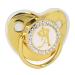 Portable Golden Crown Rhinestone Pacifier for Toddlers - Stylish Baby Pacifier with Chain Clip (Letter C) - Shop Internationally - Buy Online on SooperMarket.com