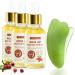 3 Pack Face Oil Gua Sha Oil the Ordinary Rosehip Seed Oil Organic Blends Vitamin E & C Scented Facial Oil for Gua Sha with Gua Sha Tool 99% Rose Hip Oil Organic for Face Body Massage Oil