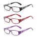 JM 3 Pack Women's Reading Glasses Spring Hinge Vintage Rectangular Readers for Women +1.5 Mix 3 Pack Mixed Color +1.5 Diopters (Pack of 3)