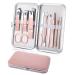 Manicure set 10-part pedicure kit nail scissors nail care nail clippers kit nail set nageletui nail clippers set travel beauty kit (pink)