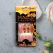 Halloween Press on Nails Medium Length Fake Nails Acrylic Pumpkin Nails with Ghost Pattern Cross Head Design Fake Nails for Women Girls - Buy Online on SooperMarket.com