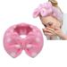 YiKiMira Women Fashion Lovely Soft Fleece Bow Makeup Cosmetic Shower Elastic Hair Band Hairlace Headband for Washing Face Shower Spa Mask (Pink)