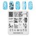 Alexnailart Nail Art Stamping Plates Image Template Wave Water ripple Plant Word Pattern Design Stamper Nail Art DIY Print Manicure Nail Art Stencil Tools FA060