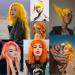 12 Pcs Colored Hair Extensions Colorful Clip in Hair Extensions 22 inch Synthetic Straight Hair Extensions for Kids Girls Women Orange - Buy Online on SooperMarket.com