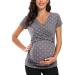 Love2Mi Maternity Nursing Shirt XL Short Sleeve V-Neck - Flower45 Print | Breastfeeding T-Shirt for Pregnancy - Buy Online on SooperMarket.com